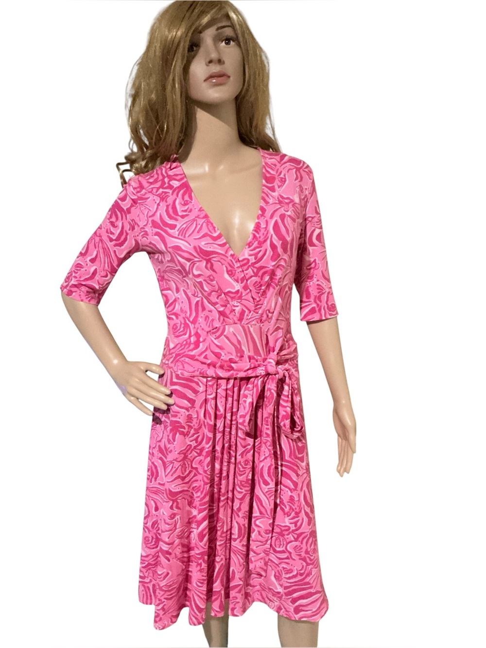 Lilly Pulitzer Tiger Floral Print Wrap-Style Dress